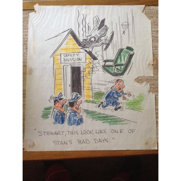 Other - Original WWII Vietnam Military Cartoon, Air Force Art Humor Officers